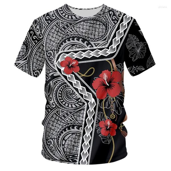 T-shirt da uomo Estate Tahiti Polinesia T-shirt da uomo Stampa 3D Moda Movimento O-Collo Oversize Casual Tutto-fiammifero Manica corta Traspirante