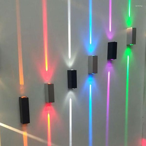 Lâmpada de lâmpada de parede luz luz decorar lâmpadas LED para baixo iluminação de alumínio IP65 azul vermelho azul vermelho verde azul vermelho