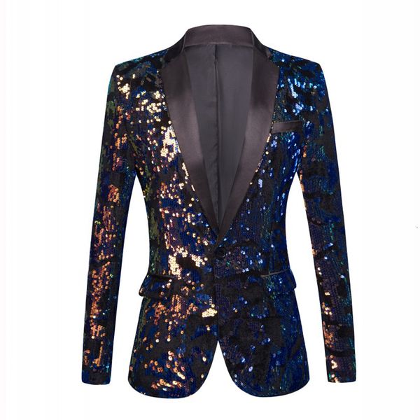 Ternos masculinos Blazers Men xale Designs de lapela mais lantejoulas DJ Club Stage Singer Roupas de boate Party 221201