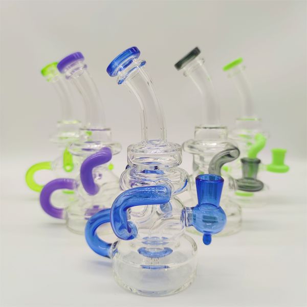 2022 8 polegadas variadas cachimbo de vidro de vidro de vidro Dabber Pipes Recycler Recycler Bongos de fuma￧a de fuma￧a 14,4 mm Junta feminina com tigela comum nos armaz￩ns nos EUA