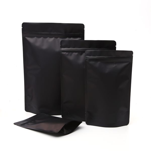 Enrole de presente vários tamanhos foste branco preto stand up bolsas de alumínio com folha de alumínio sacos plásticos sacos de chá dopack de pacote de chá 50pcs 221202