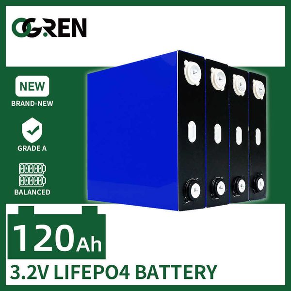 Lifepo4 Batterie 120 Ah 3,2 V Zelle vollständig abgestimmt 1/4/8/16/32 Stück DIY 12 V 24 V 48 V wiederaufladbare Solar-Heimboot-Wohnmobil-Off-Grid-Batterie