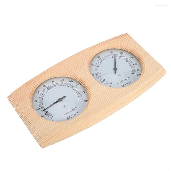 Relógios de bolso Thermeter -higrômetro 2 em 1 Hygrothermografia de madeira Acessórios para salas