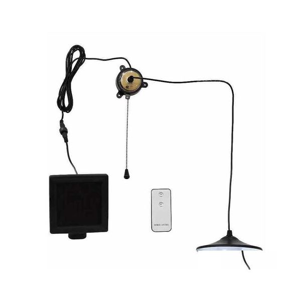 Lampade da parete solari Lampada a sospensione alimentata Lampada a sospensione per esterni 4Led Capannone con telecomando per giardino da cucina Dhs8Y