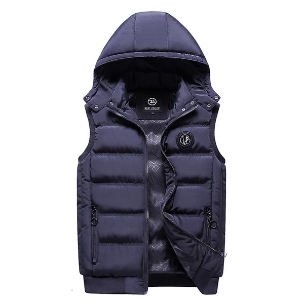 Coletes masculinos de inverno de inverno Caso de algod￣o moda urbana com capuz com capuz de capuz standup colar jacket masculino juvenil cl￡ssico macio colete 221202