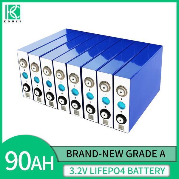 3.2V 90AH LIFEPO4 Bateria recarregável Battery Pacac Pack Cell de fosfato de lítio para carro elétrico Sistema de armazenamento de energia solar RV