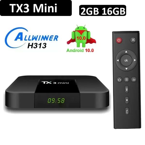 TX3 Mini Android 10.0 Box 2GB RAM 16 GB ROM Allwinner H313 Quad Core TV -Box Internet 4K WiFi gegen MXQ Pro