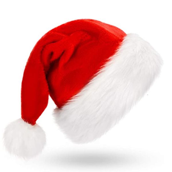 Партийные шляпы Рождество Санта -Рождественская праздничная шляпа для взрослых детей сгущать классический мех на рождественский год Праздничные вечеринки 221201