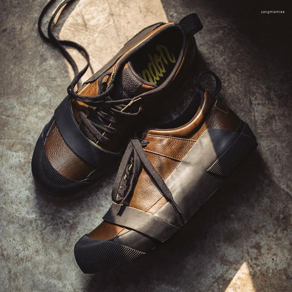 Kleiderschuhe Herren Korea Retro Casual Fashion Leder Outdoor Sneakers Maden 2022 Design Sommer B￼ro Style Business Men ShoesDress