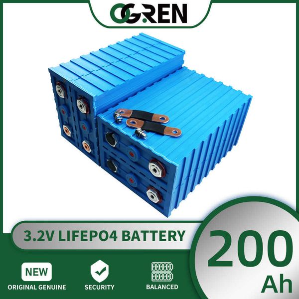 LifePo4 200AH Актуальная батарея 3,2 В 4/8/16/32pcs Литий -фосфатный фосфатный солнечный батарея Глубокий цикл для 12 В 24 В гольф -тележка RV RV Лодка