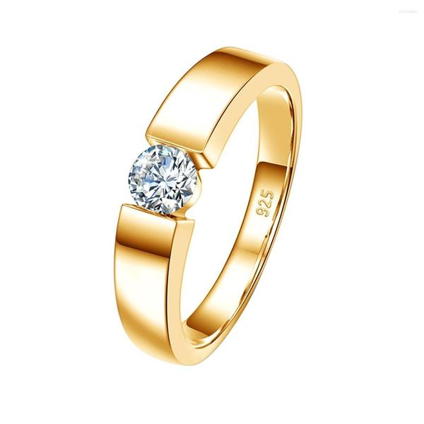 Кластерные кольца 1CT D Цвет Моассанит для мужчины 925 Серебряное кольцо серебряного кольца золото, а также банкет Антиоксидант