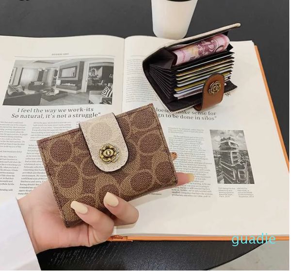 Design-Tasche, Damen-Geldbörse, Mini, schlicht, großes Fassungsvermögen, kurze Karten-Geldbörse für Damen