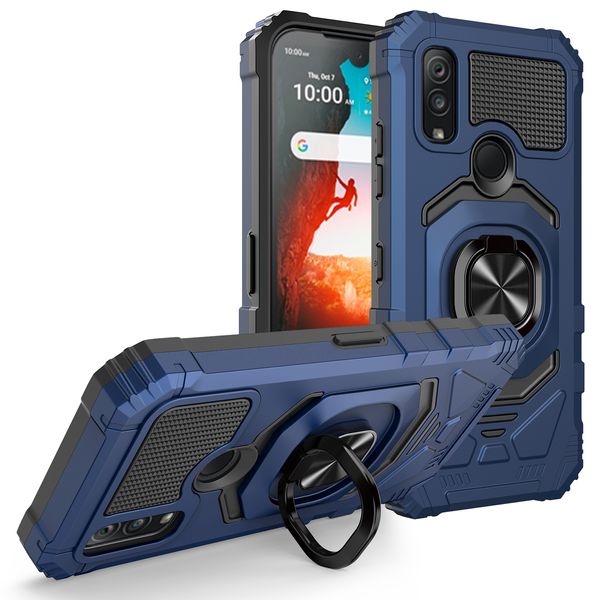 Telefonkoffer für Boost Schok Volt SV55 2-layer PCTPU Schockfestes rotierender Ring-Kickstand Cover