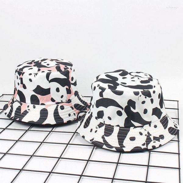 Berretti Panda Cappello da pescatore Donna Sun Beach Summer Cap Designer Flat Japanese Japan Fashion Outdoor Hip Hop 2022 Boho