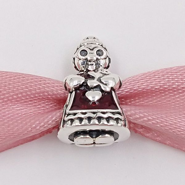 Weihnachts-Charm aus 925er-Sterlingsilber, Mrs Christmas-Charm, passend für europäische Pandora-Schmuckarmbänder und Halsketten 792005EN07 AnnaJewel