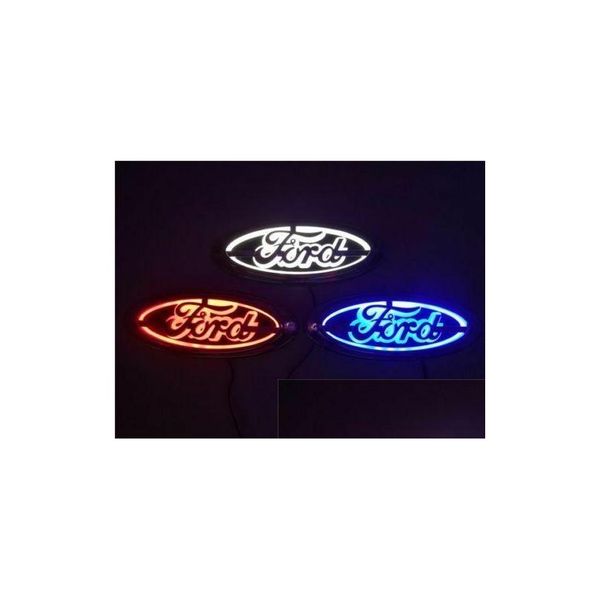Badges de carro Luz de logotipo da cauda do carro LED 5D para Ford Focus Mondeo Kuga Drop Drop Drop Mobiles Motorcycles Acessórios externos DH0FE