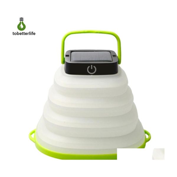 Luci solari da giardino Led Cam Light Torcia pieghevole per esterni Lanterna portatile Mini tenda Lampada di emergenza Bianco caldo C Dhp2C