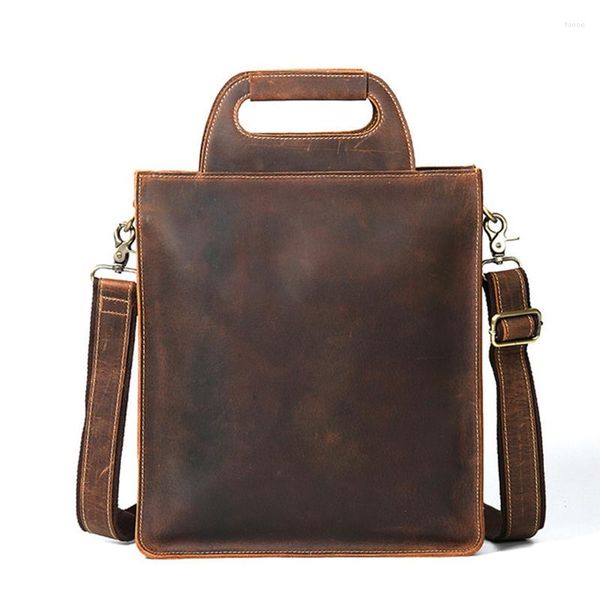 Abendtaschen l￤ssige vertikale Taschen Tasche Handtasche Retro verr￼ckte Pferde Haut Leder Herren Aktentasche M￤nner Schulter m￤nnlich Gesch￤fte