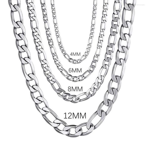 Ketten Herren 925 Sterling Silber 4MM/6MM/8MM/12MM Curb Cuban Chain Halskette 16-30 Zoll für Mann Frauen Modeschmuck High End