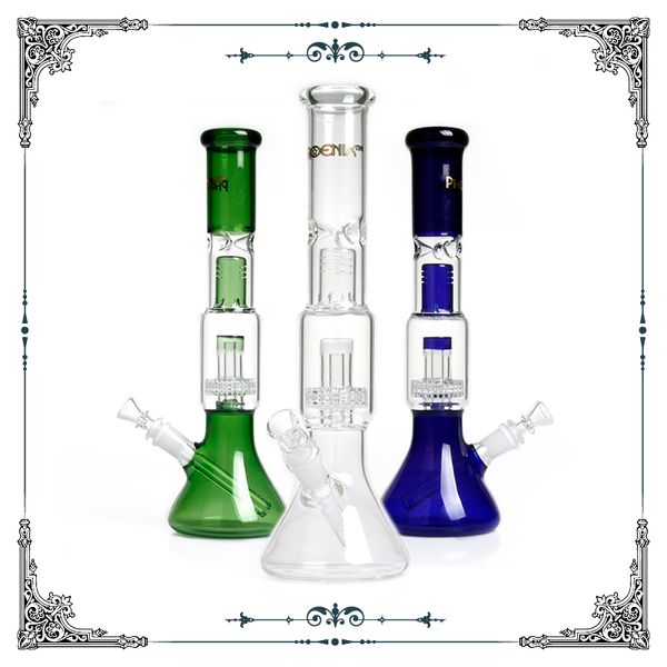 14 Zoll Phoenix Star Becherglas Bongs Wasserpfeife Spritzschutz Reifen Perkolator Rauchen Wasserpfeife