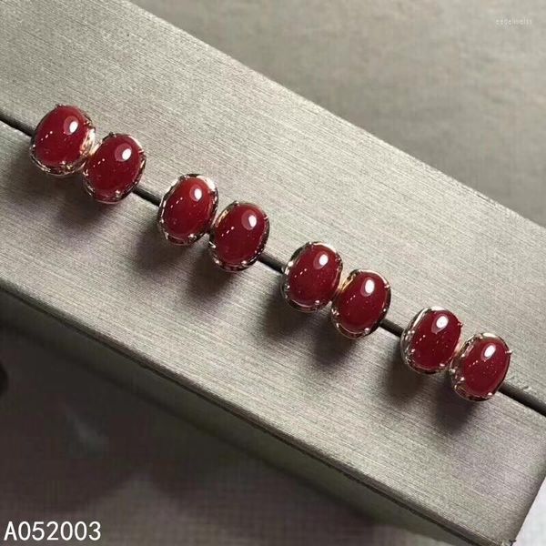 Ohrstecker KJJEAXCMY Edlen Schmuck 925 Sterling Silber Eingelegte Natürliche Rote Koralle Weibliche Ohrstecker Trendy Unterstützung Erkennung