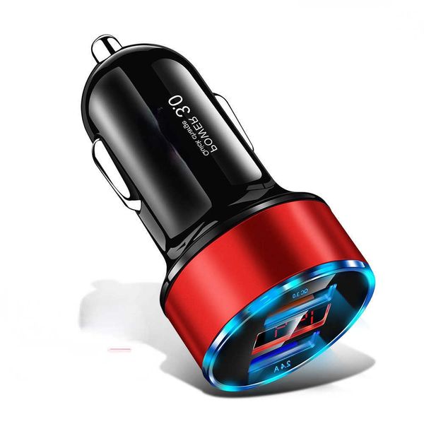 Carrego Quick Charge 3.0 Carregador de carro USB para iPhone 7 3A Adaptador de carregamento r￡pido para carregador de telefone de carro QC3.0