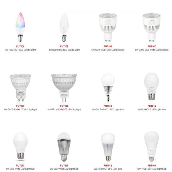 Lâmpadas Led Spotlight Mi Boxer FUT103/FUT104/FUT013/FUT014/FUT105/FUT012/FUT106/FUT107/FUT017/FUT019 5W 9W 12W GU10 MR16 E27