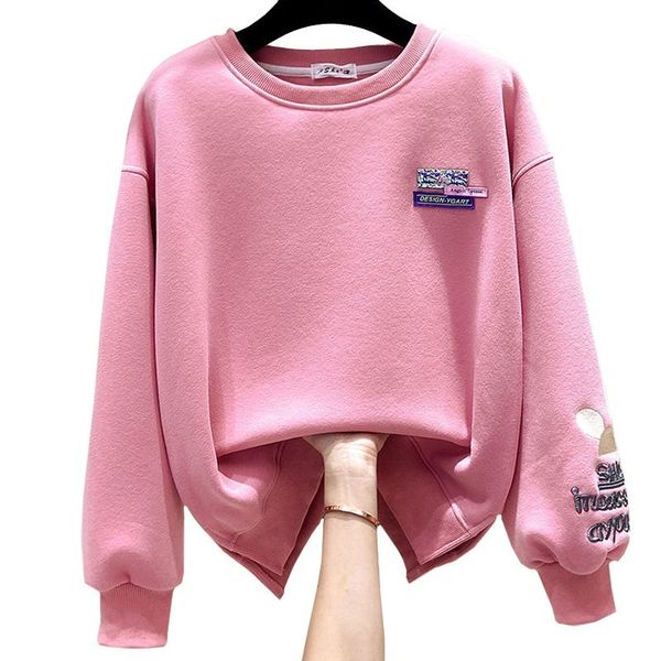 Damenjacken Produkt Mädchen Mantel Winter Plus Samt Casual Süße Sweatshirt Stickerei Cartoon Maus Kopf Harajuku Buchstaben Pullover Weiblich 221201