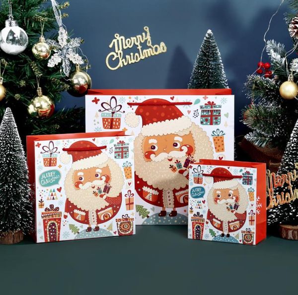 Frohe Weihnachten Geschenktüten Weihnachtsbaum Plastikverpackungsbeutel Schneeflocke Weihnachts-Süßigkeitsschachtel Neujahr Kinderbevorzugungen-Tasche SN5042