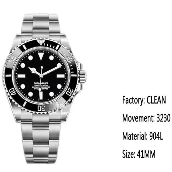 New 2022 Watch Men's Watch C Factory produz 3230 Movimento Integrado 72 Horas Power 41mm Tamanho 904 Vidro da banda de safira de aço inoxidável de aço inoxidável