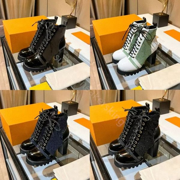 Дизайнерские женские ботинки модные каблуки Martin Boots Real Leather Boot Box Размер 35-41 O3H4#