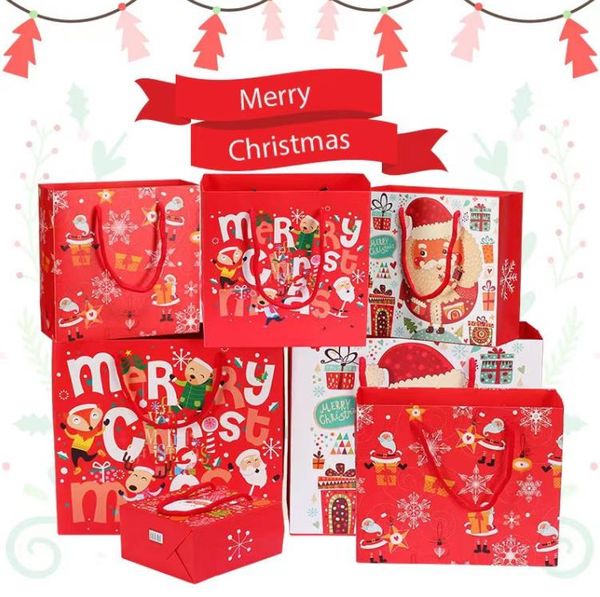Frohe Weihnachten Geschenktüten Weihnachtsbaum Plastikverpackungsbeutel Schneeflocke Weihnachten-Süßigkeitsschachtel Neujahr Kinderbevorzugungen-Tasche SN393