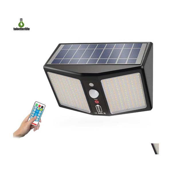 Luzes de parede solar 360 lâmpada portátil lâmpada sensor de movimento leve à prova d'água 3 Drop ajustável de cor de iluminação del Dhzrx