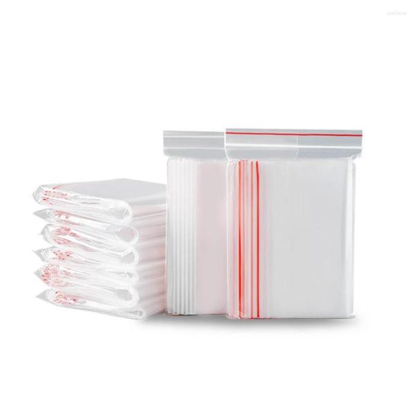 Bolsas de armazenamento Bolsa de 100pcs Home Universal Transparente Clothes de vedação de alimentos plásticos Bolsa de vedação Recipientes