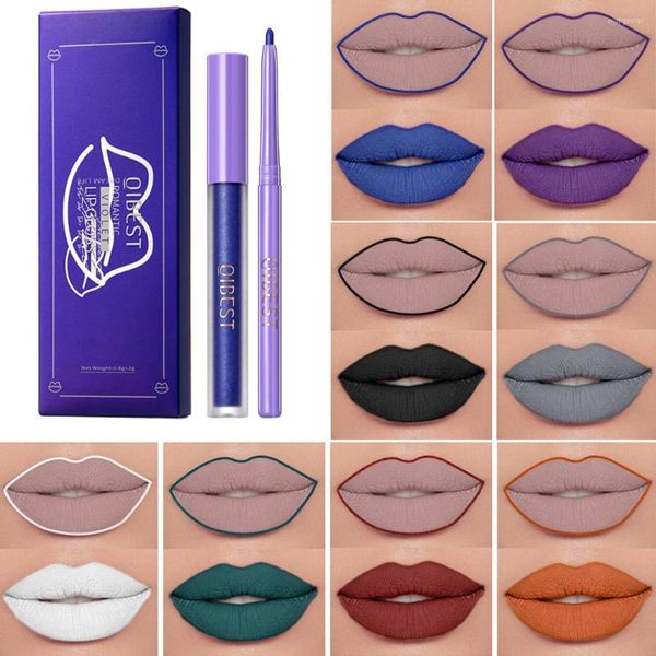 Lip Gloss Matte Liner Set Makeup Dark Black Liquid Lipstick Waterproof Charming Lipliner Contour Pencil Cosmetic