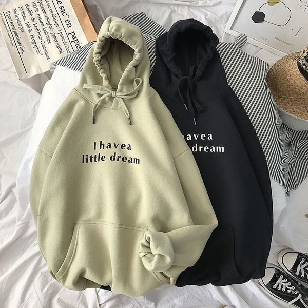 Kadın Ceketleri Privathinker Ben Bir Küçük Rüya Var Kadın Hoodies Polar Girls Hooded Sweatshirts Koreli Kadın Günlük Kakiller 221201