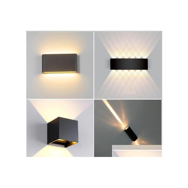 Lâmpadas de parede externa Luz de parede LED 85265V IP65 Lâmpada de alumínio à prova d'água para escada externa da escada externa espelho do quarto da varanda OTBWD