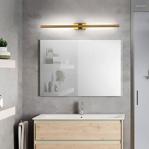 Lampada da parete Nordic Minimalista Lungo Moderno Specchio a LED Luce per interni Soggiorno Camera da letto Comodino Bagno
