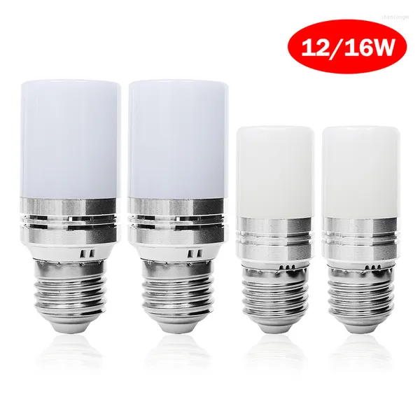 Glühbirne Lichter 12/16W Aluminium Shell Kerze Lampe E14 E27 LED Mais Licht Straße Warm Weiß Farbe Flamme