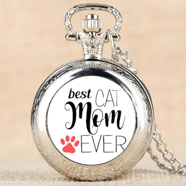 Pocket Watches Novel Dog Mom Series Watch for Women Quartz Feminino Analog Pingente Chain Ladies