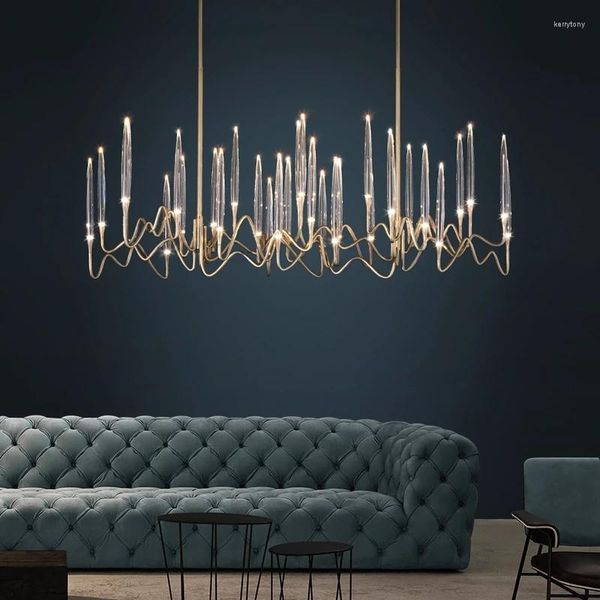 Lustres de luxo lustre lustre de cristal galho vela de teto moderno lâmpadas pendentes de casamento para decoração de quarto de jantar decoração