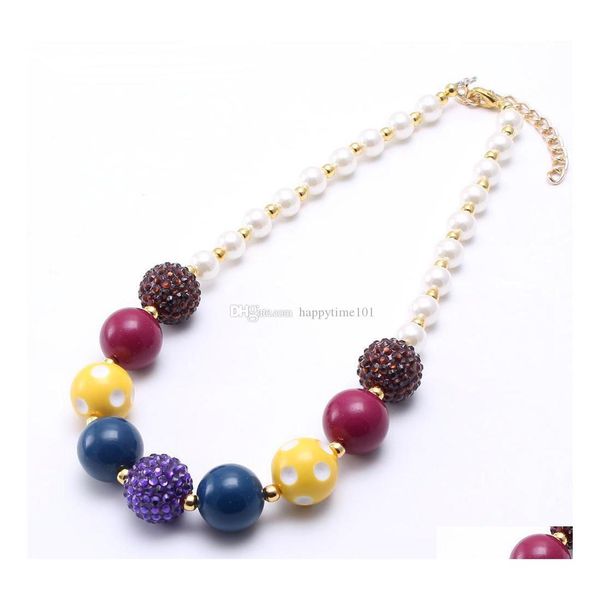 Perlenketten European Kid Chunky Necklace Est Arrivall Fashion Bubblegume Bead Jewelry For Baby Girl Drop Delivery Necklaces Penda Dhizx