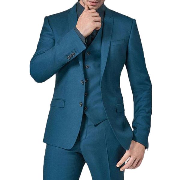 Herrenanzüge Blazer Anzug Weste Hosen 3-teiliges Set Mode Lässig Boutique Business Einfarbig Hochzeit Bräutigam Hose Weste 221202