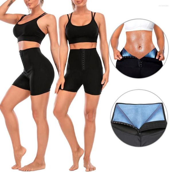 Modelador de corpo feminino Calça de moletom de neoprene Sauna para corrida Shorts de corrida para academia