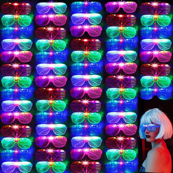 Weihnachtsdekorationen, 102050 Stück, im Dunkeln leuchtende Partybrillen, leuchtende LED-Neon-Geschenke, Sonnenbrillen für Kinder, Erwachsene, Geburtstage, 221203