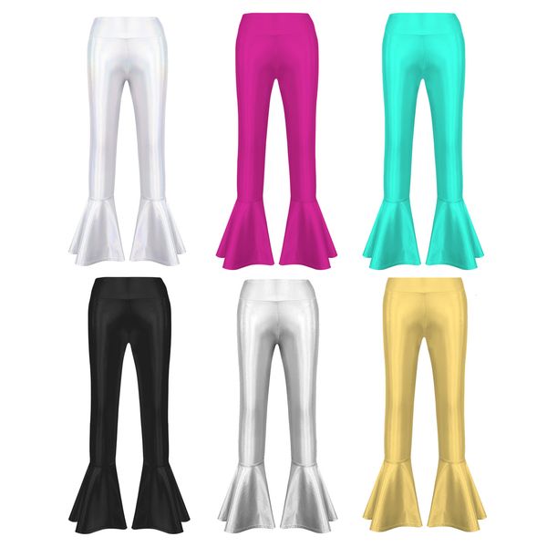 Leggings, Strumpfhosen, Mädchen, glänzend, metallisch, Mardi Gras, glänzende Hose, Rüschen, Kinder für Bühnenauftritte, Tanzwettbewerbe 221203