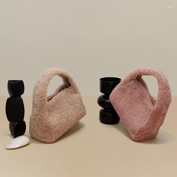 Abendtaschen Plüsch Tägliche Pendlerhandtasche Fluff Bankett Modetrend Umhängetasche Lässige Umhängetasche Quadratisch Schöner einfarbiger Messenger