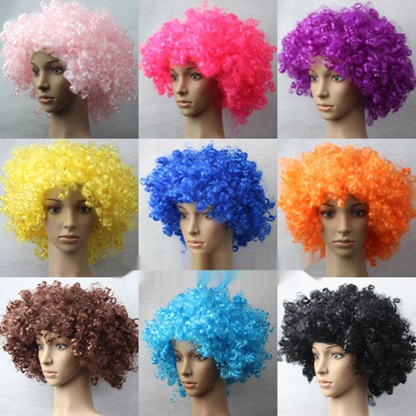 Parti şapkaları yuvarlak kıvırcık peruk karnaval çocukları yetişkin patlama saç şapkası çocuk günü aksesuarları kabarık komik palyaço hayranları headgear 221203