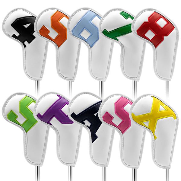 Altri prodotti per il golf in vendita Set da 10 pezzi Iron Club Head Cover Accessori sportivi Cunei Covers 4-9 ASPX Gradients Number Ball Rod Custodia protettiva 221203