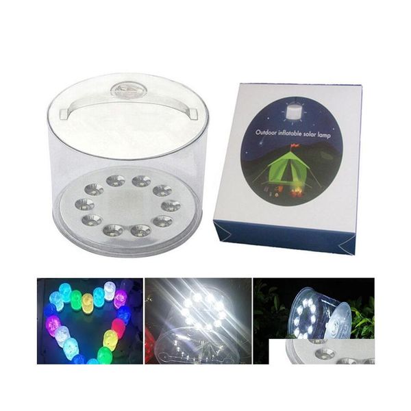 Outras luzes solares inflável portátil ao ar livre à prova d'água lanterna cam emergência led jardim quintal iluminação transparente la otsyb